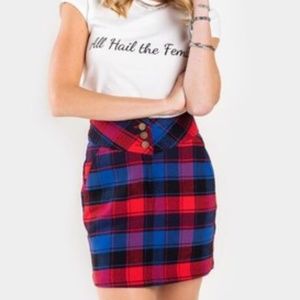 Plaid Mini Skirt XS NWT